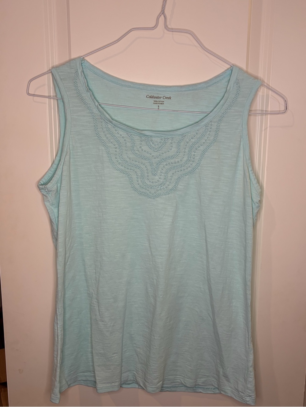 Coldwater Creek Icy Blue 100% Tank Top
